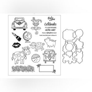 Clear Silicone Stamp & Die Cut Set